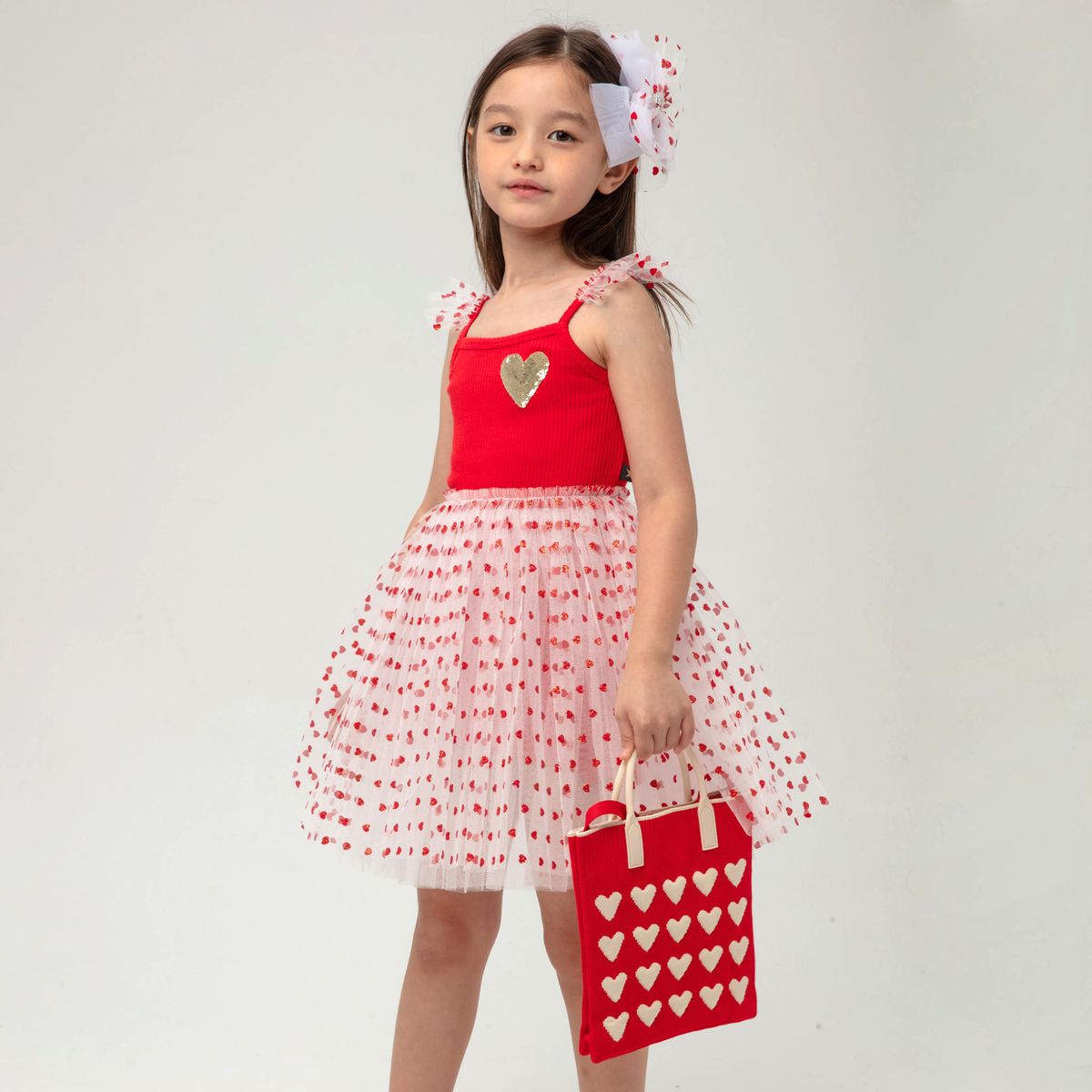 Red Hearts Cross Tote