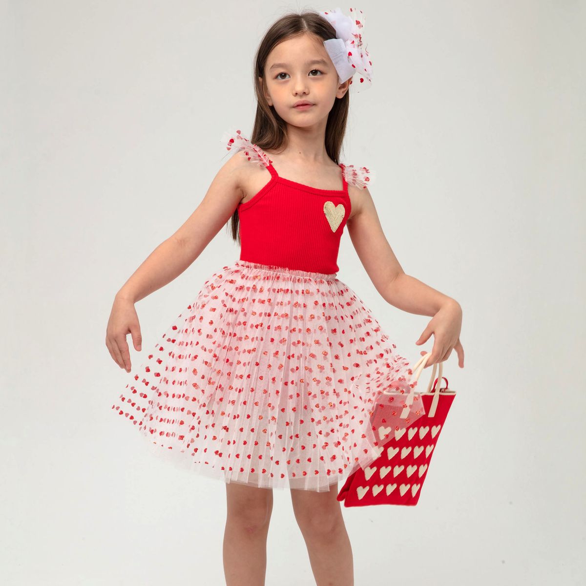 Red Hearts Cross Tote