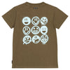 Olive Silly Faces Tee