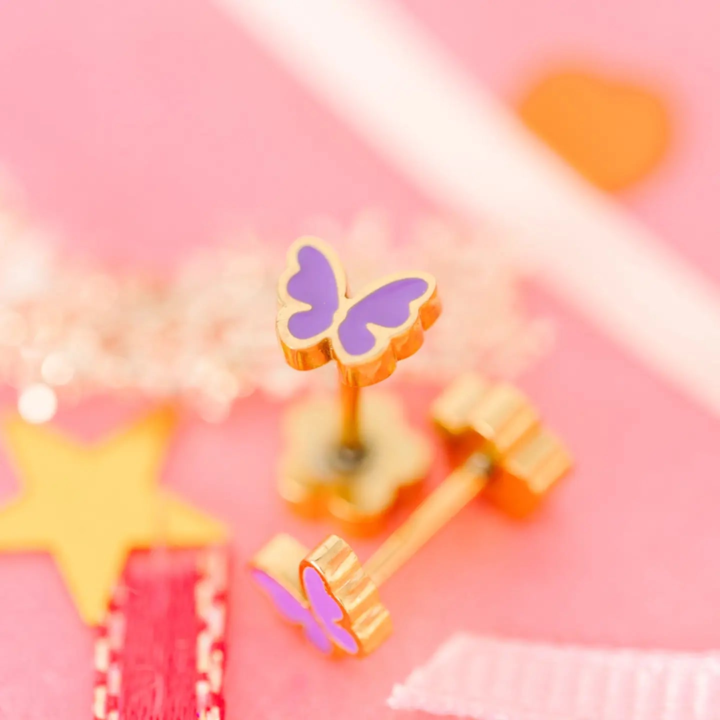 Purple Butterfly Earrings