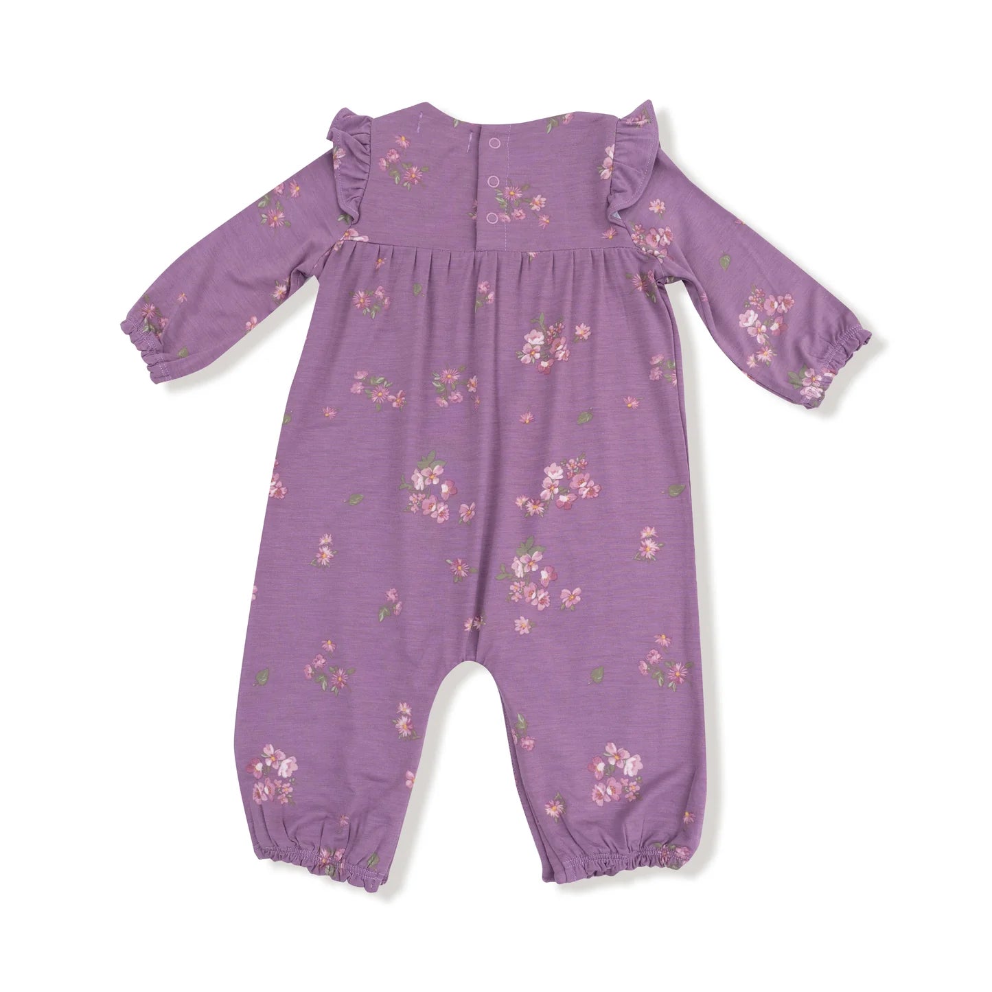 Dusty Rose Floral Ruffle Romper