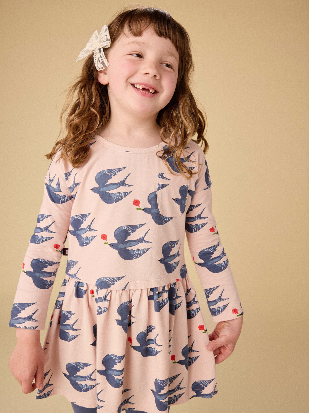 Magpies & Flowers Pocket Dress