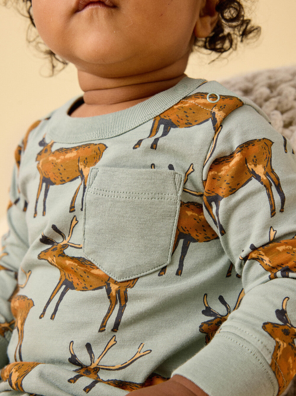 Painted Deer Pocket Romper
