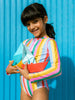 Multi Stripe Rash Guard Suit