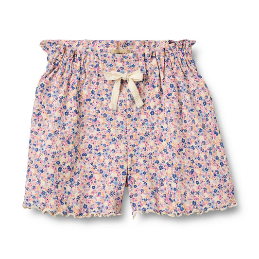 Pink Blue Floral Shorts