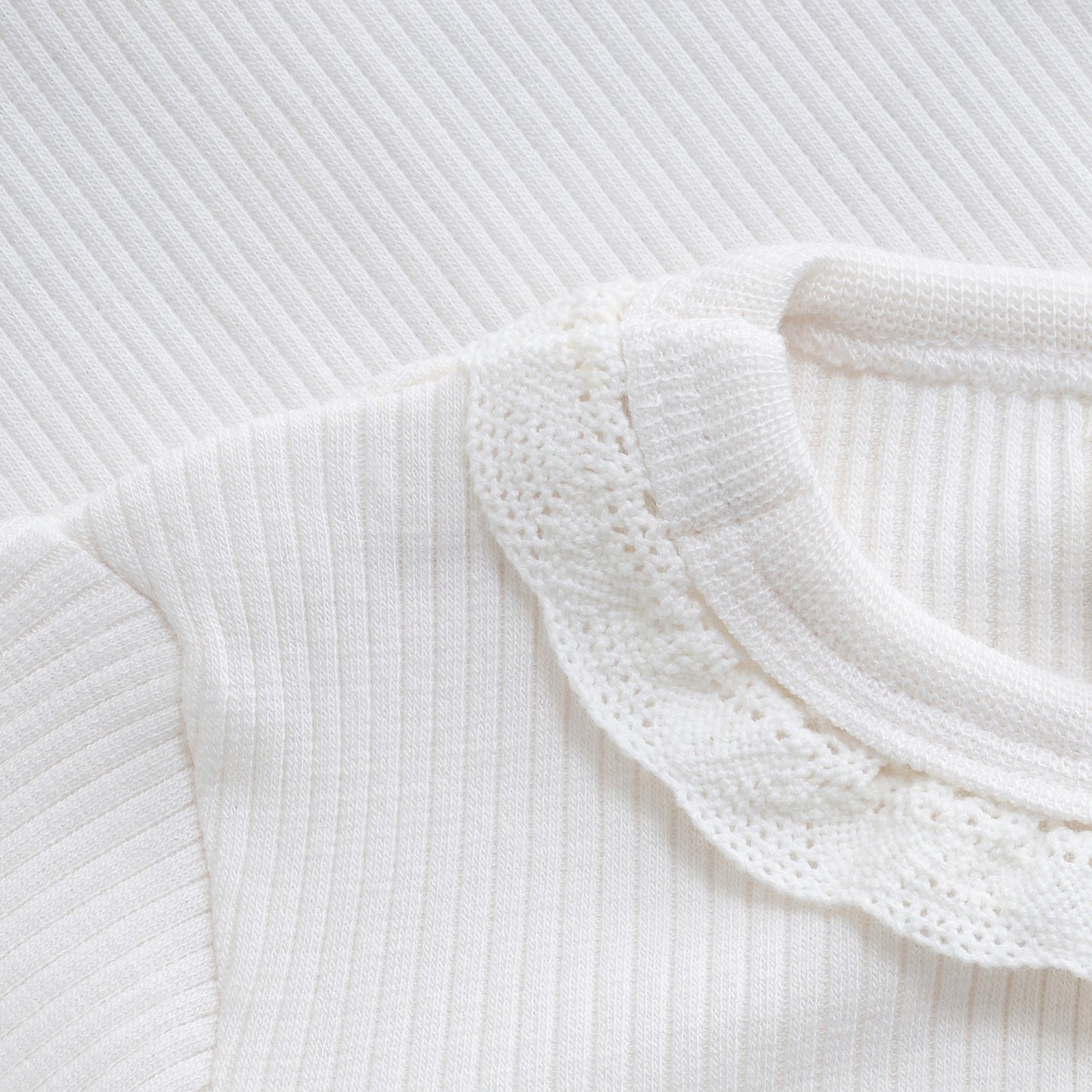 Eggnog Rib Ruffle Bodysuit
