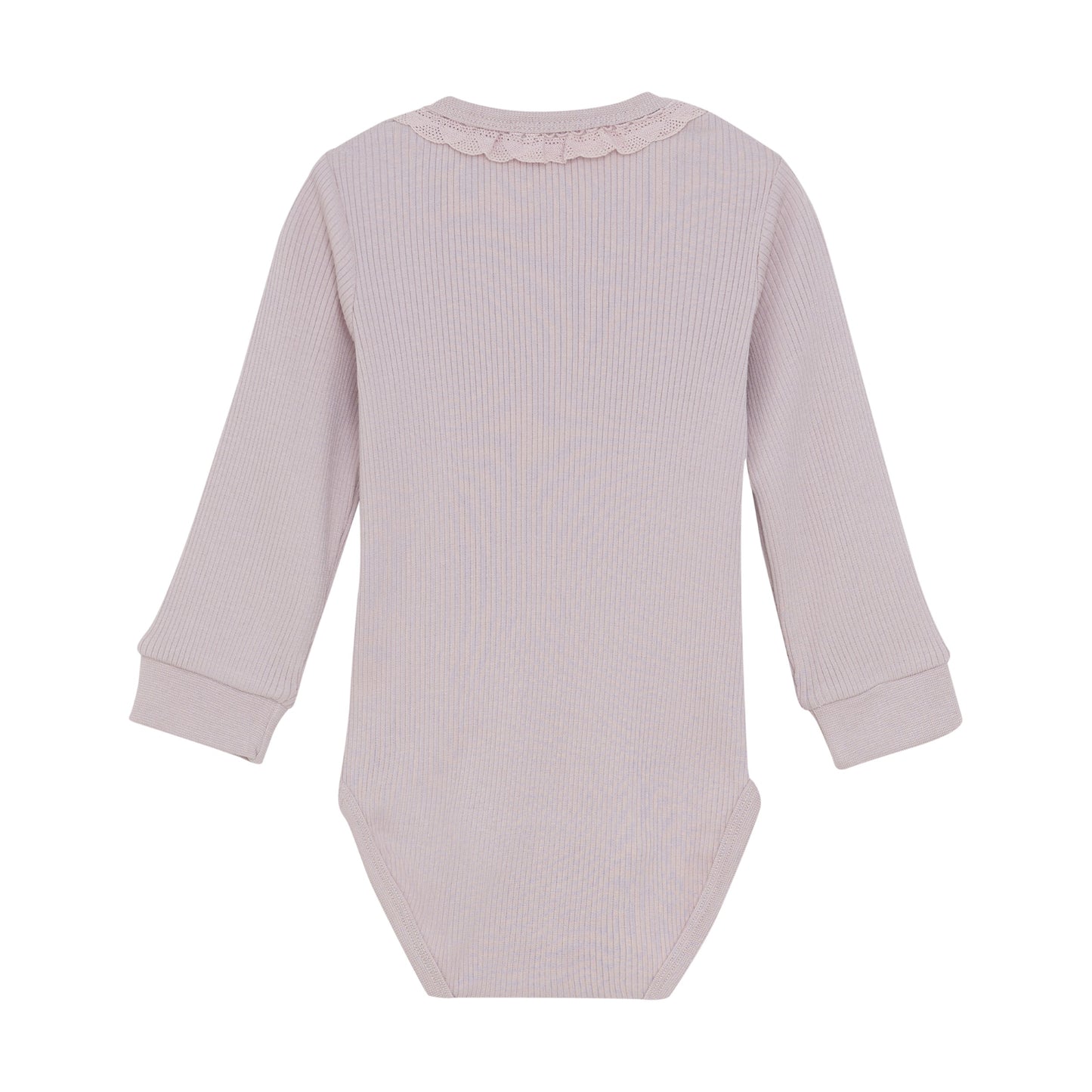 Light Mauve Rib Ruffle Onesie