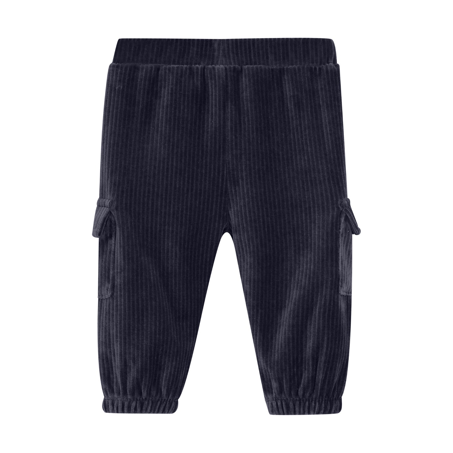 Navy Velour Cargo Pants