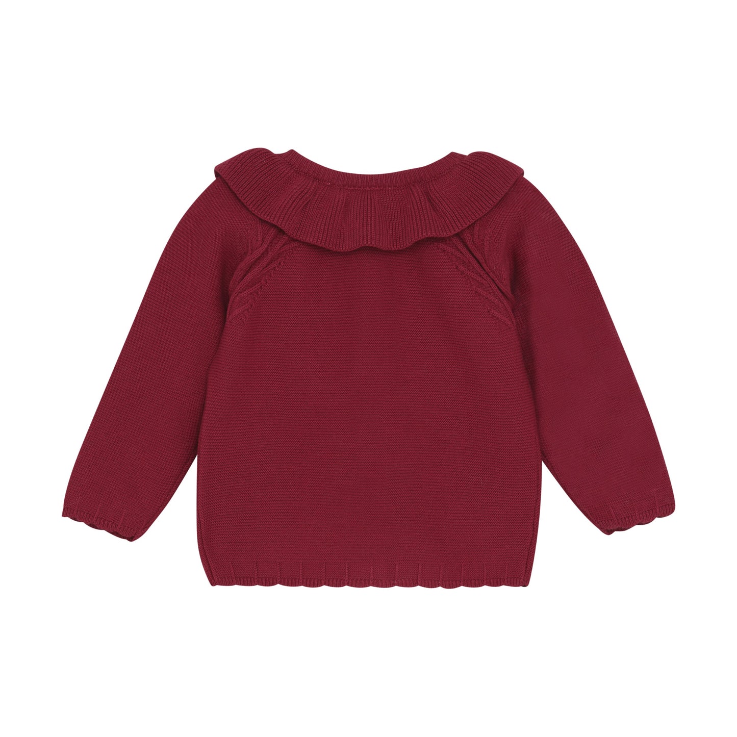 Red Ruffle Collar Baby Cardigan