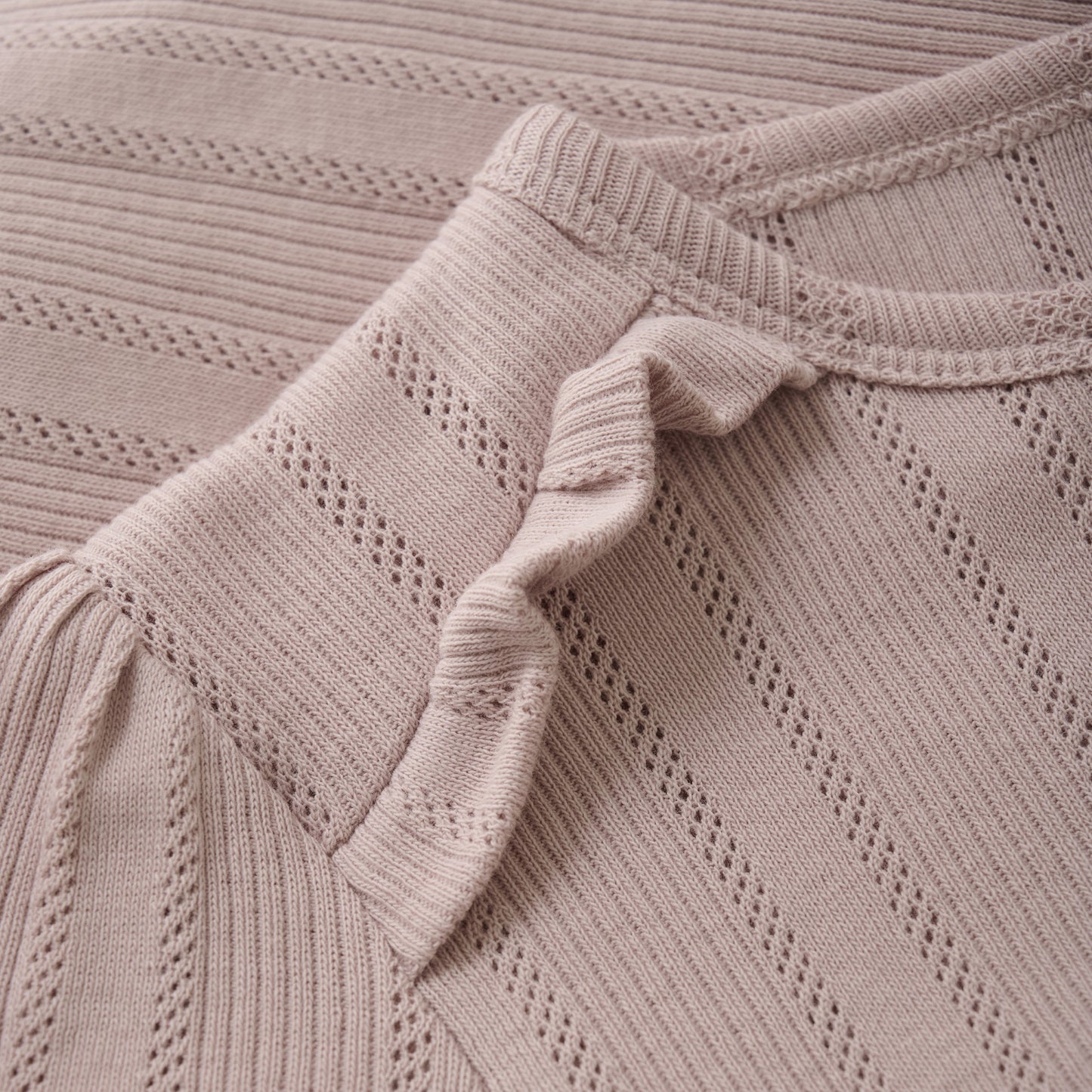 Light Mauve Pointelle Top