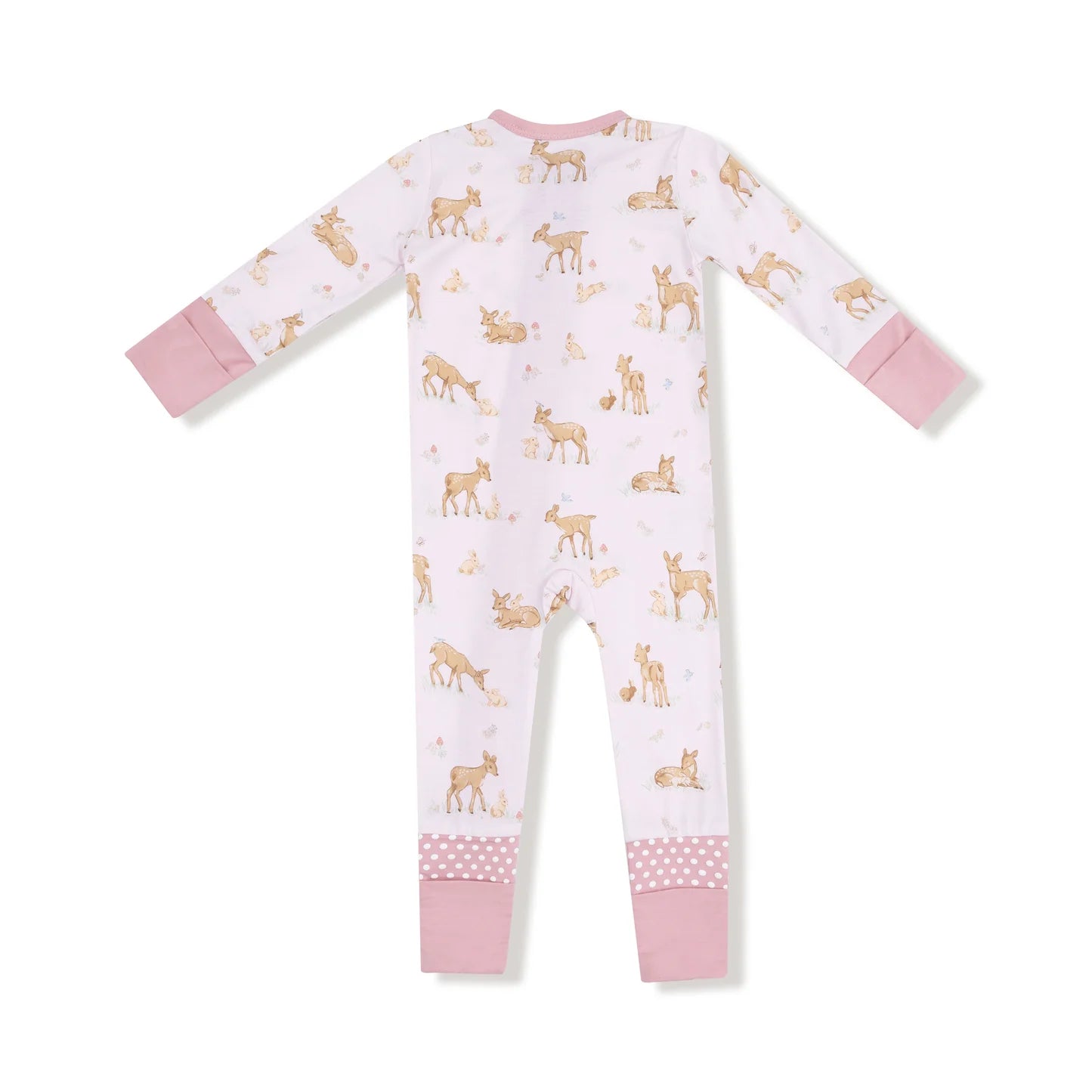 Little Fawn Pink Zip Romper