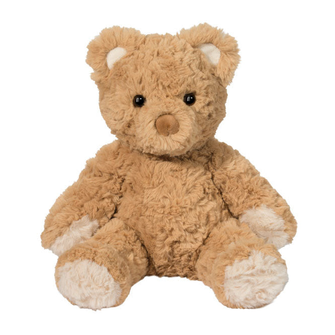 Brown teddy bear on a white background