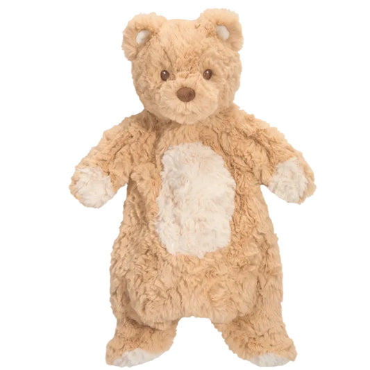 Plush teddy bear on a white background