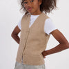 Gold Fleck Sleeveless Cardigan