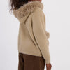 Faux Fur Beige Cardigan