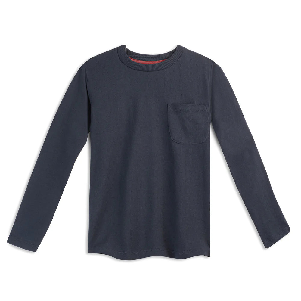 Navy Pocket Long Sleeve Tee