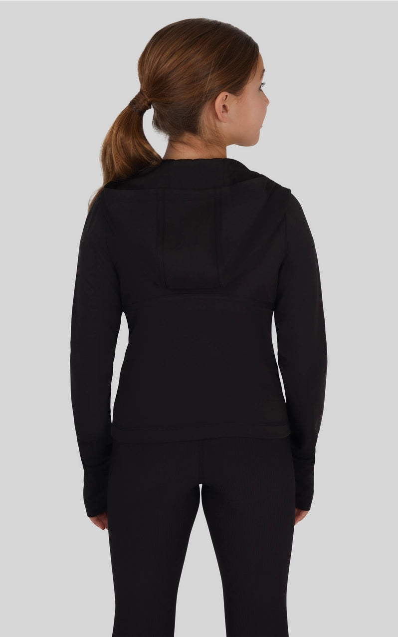 Black Zip Active Hooded Jacket