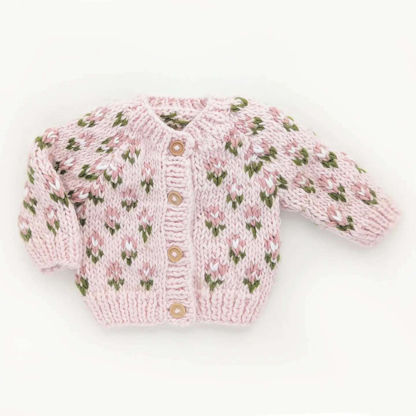 Pink Bitty Blooms Knit Cardigan