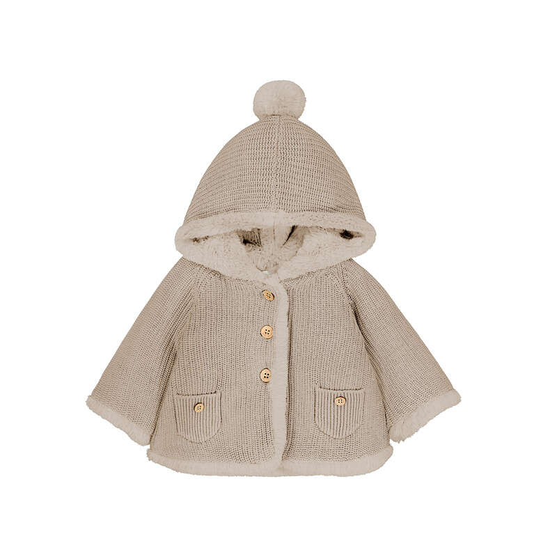 Tan Hooded Coatigan
