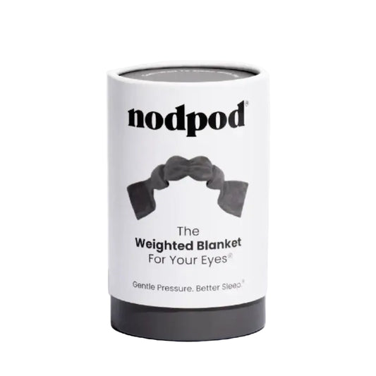 Nodpod weighted blanket packaging on a white background