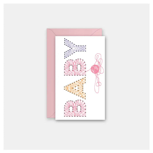 Pink String Baby Card