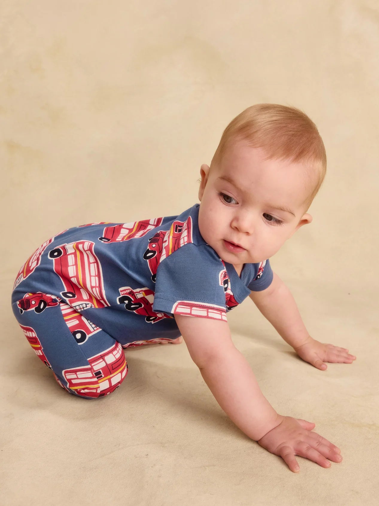Double Decker Bus Pocket Romper