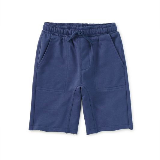 Blue shorts on a white background