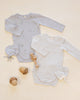 2 Pack Bodysuit Squirrel and Cloud Stripe styled flat lay