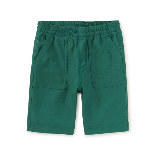 Green shorts on a white background