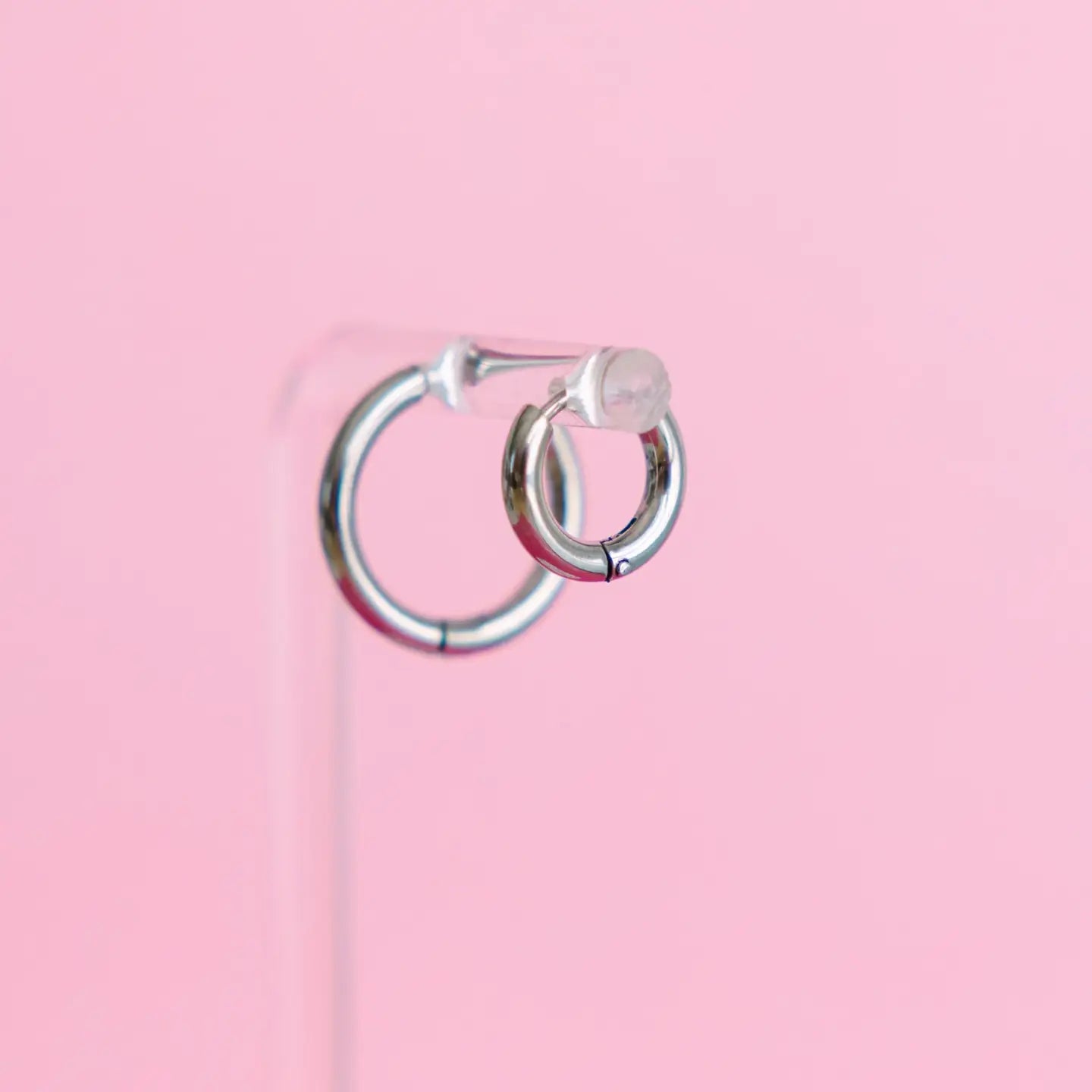 Silver Huggies Earrings