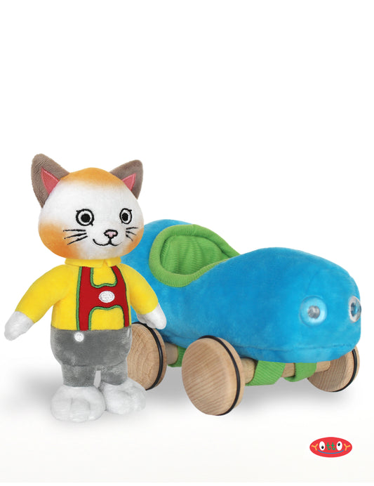 Huckle Cat with Car