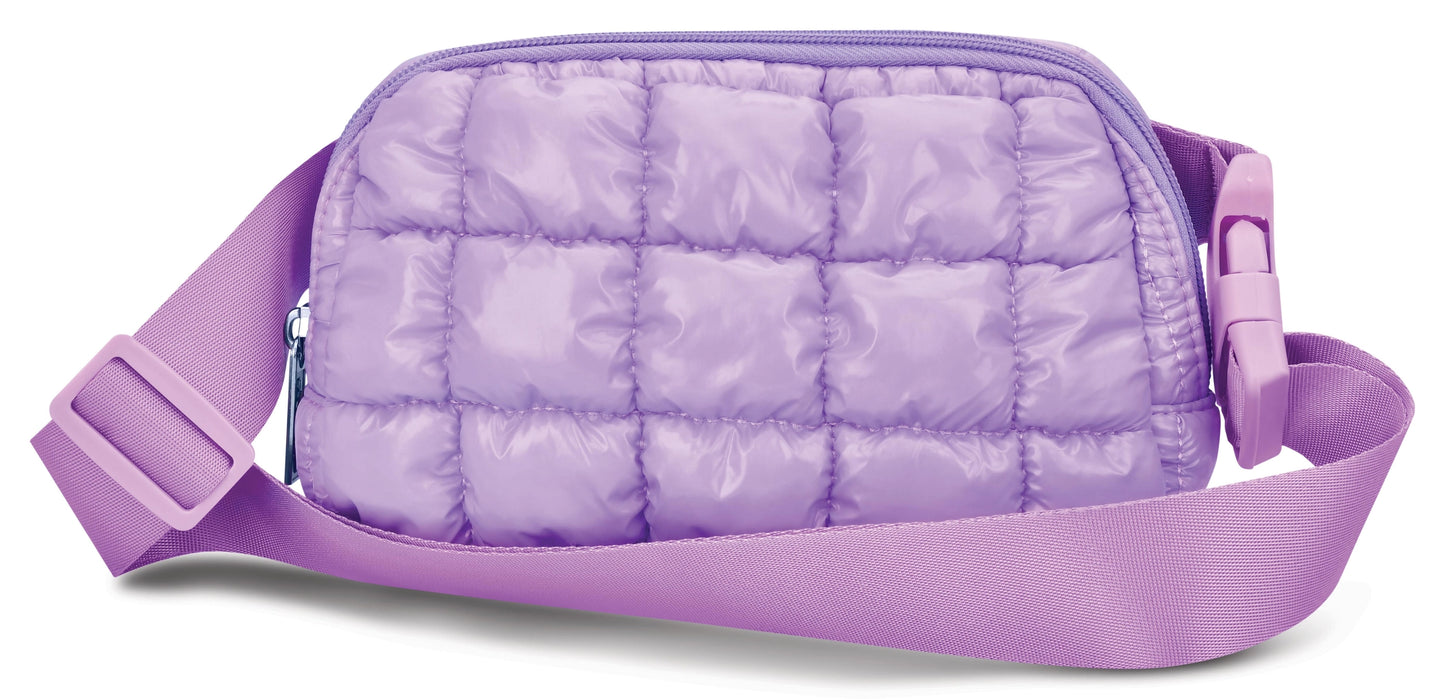 Lavender Shiny Puffy Belt Bag