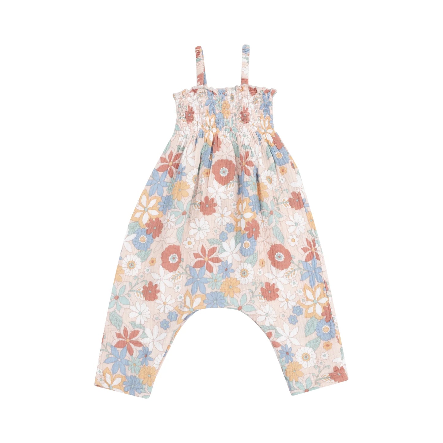 Tropical Floral Smocked Romper