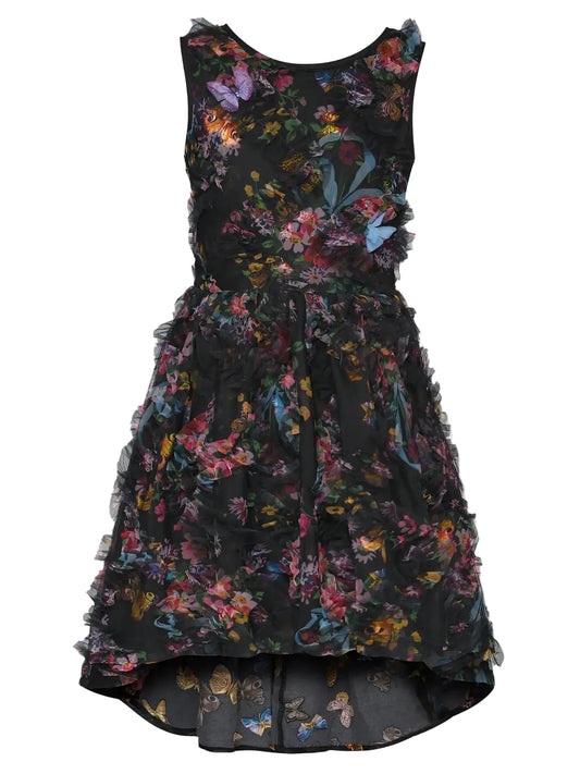 Floral dress with colorful patterns on a white background