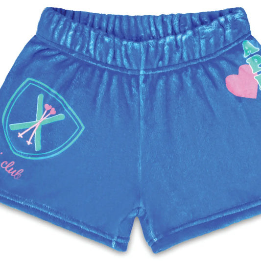 Blue Apres Ski Plush Shorts