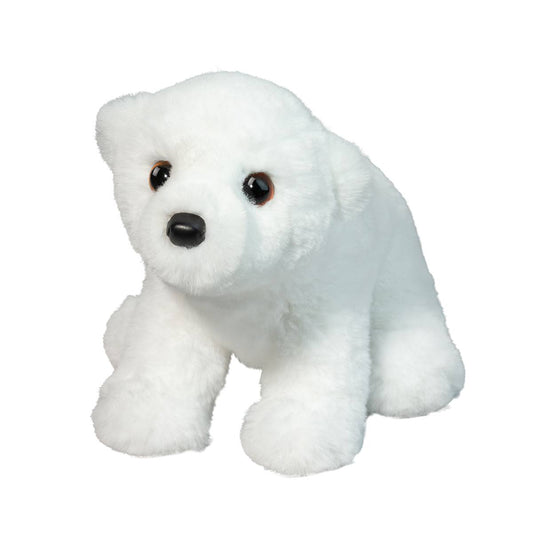 Soft white polar bear plush with floppy paws