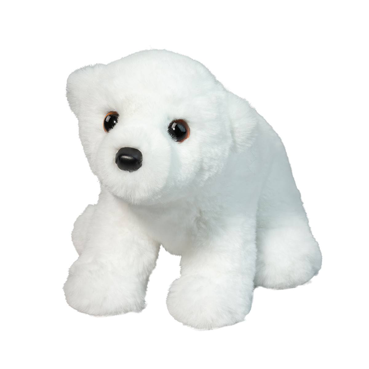 Soft white polar bear plush with floppy paws
