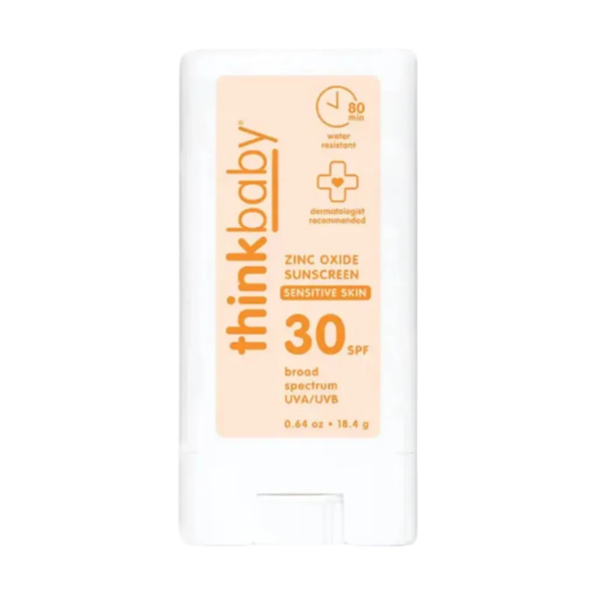 thinkbaby sunscreen stick on a white background