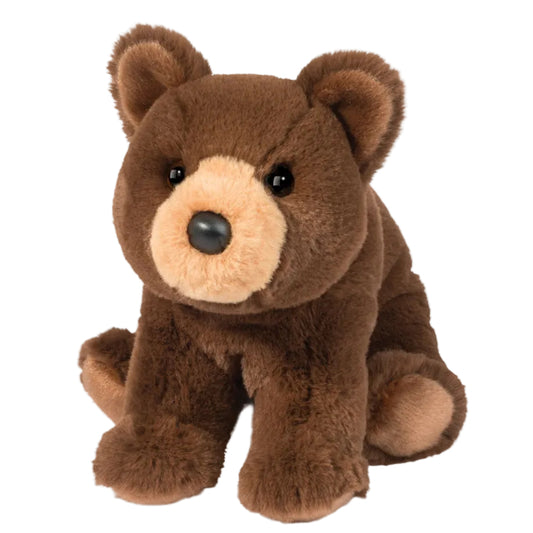 Plush bear toy on a white background