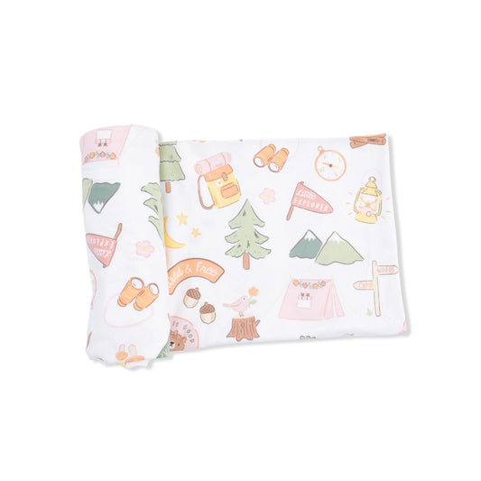 Camping Pink Bamboo Swaddle