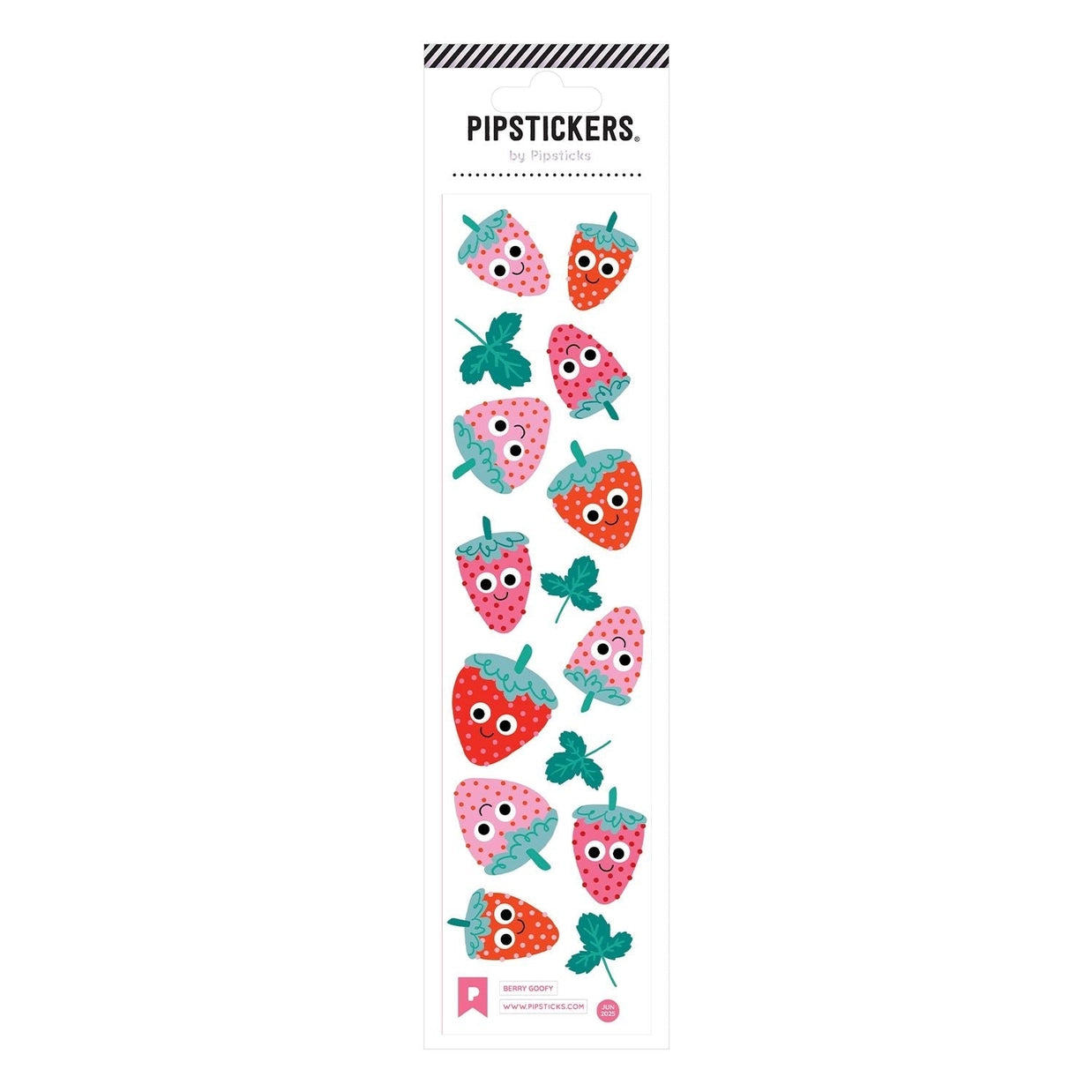 Pack of PipStickers with strawberry designs on a white background