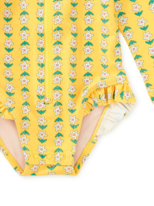 Floral Tile Rashguard Suit