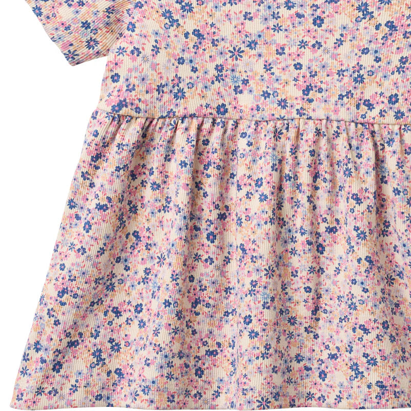 Pink Blue Floral Dress