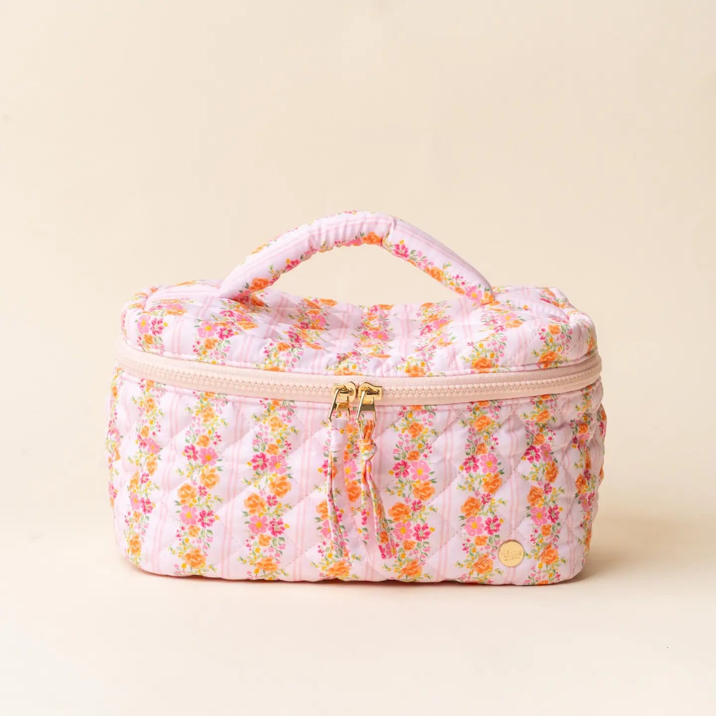 Parade Pink Quilted Cosmetic Bag