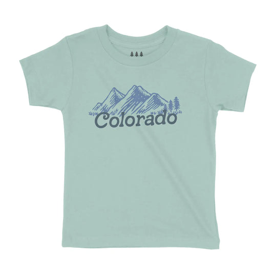 Dusty Blue Colorado Mountains Tee