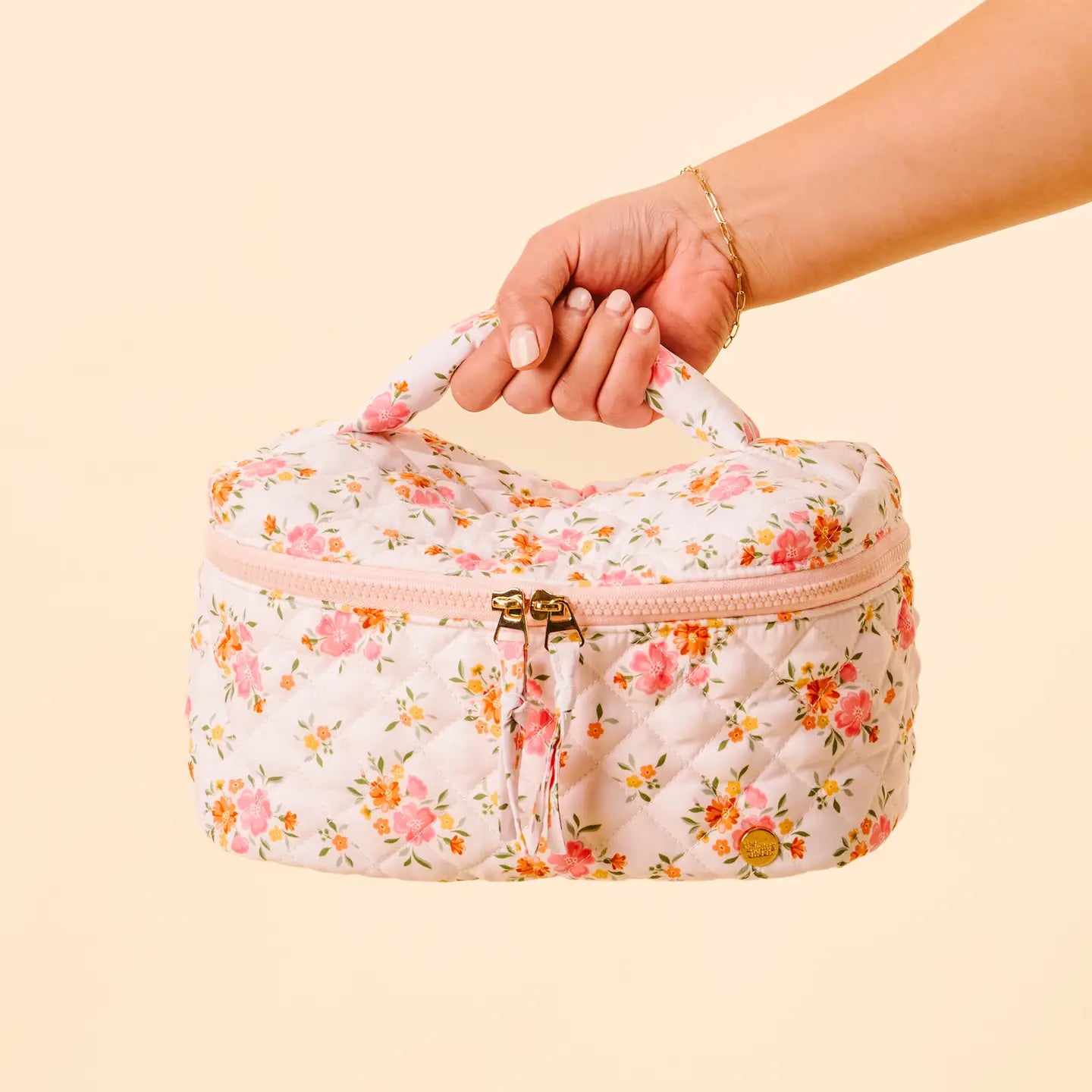 Daydream Cream Quilted Cosmetic Bag