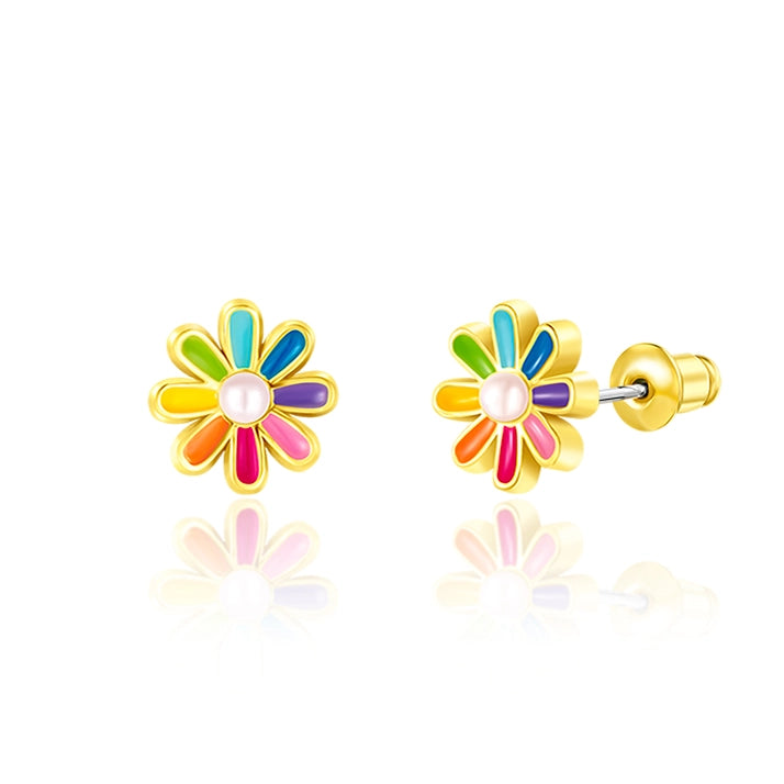 Rainbow Daisy Earrings