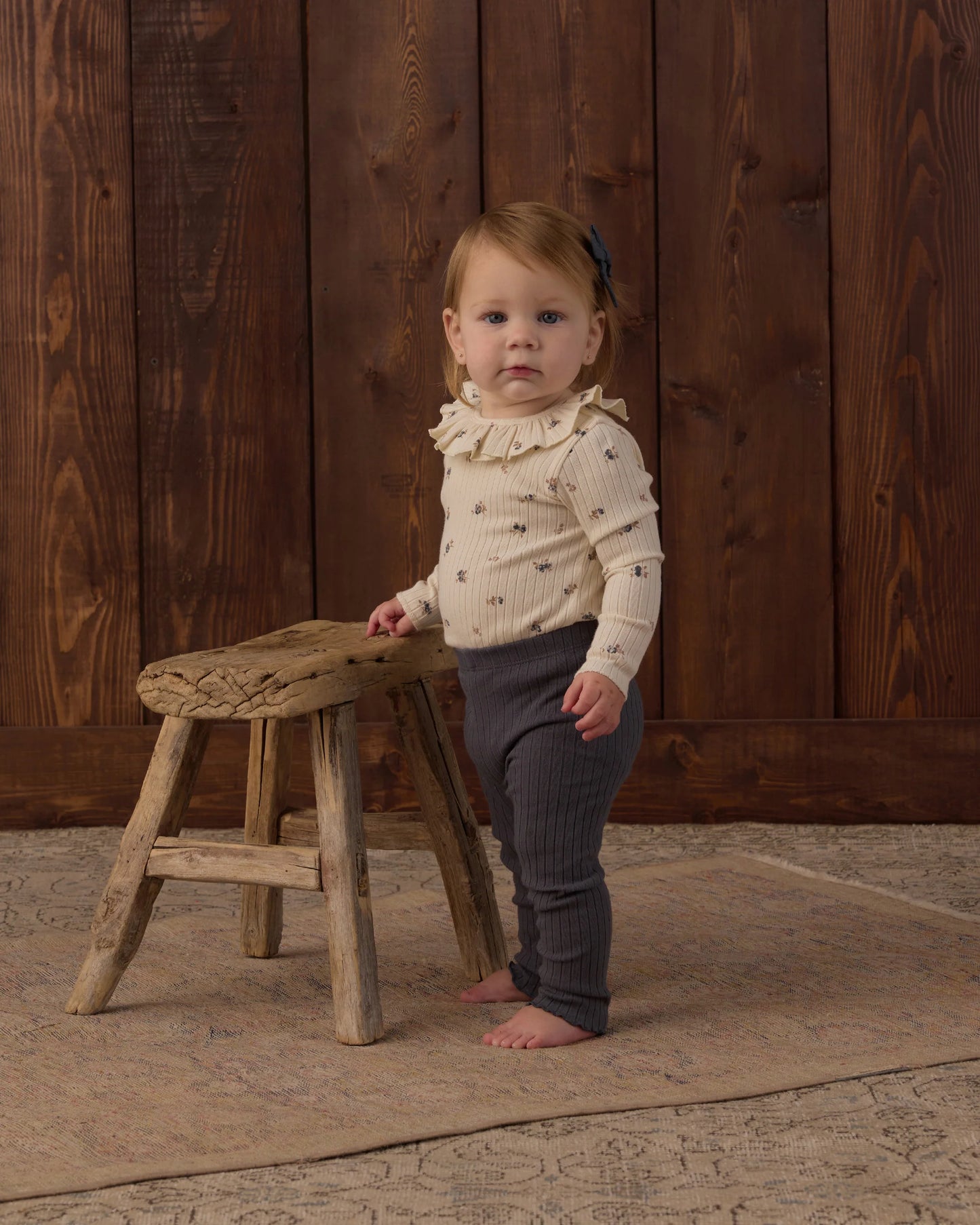 Natural Ditsy Ruffle Onesie
