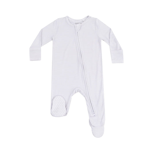 Grey Stripe Zip Footie