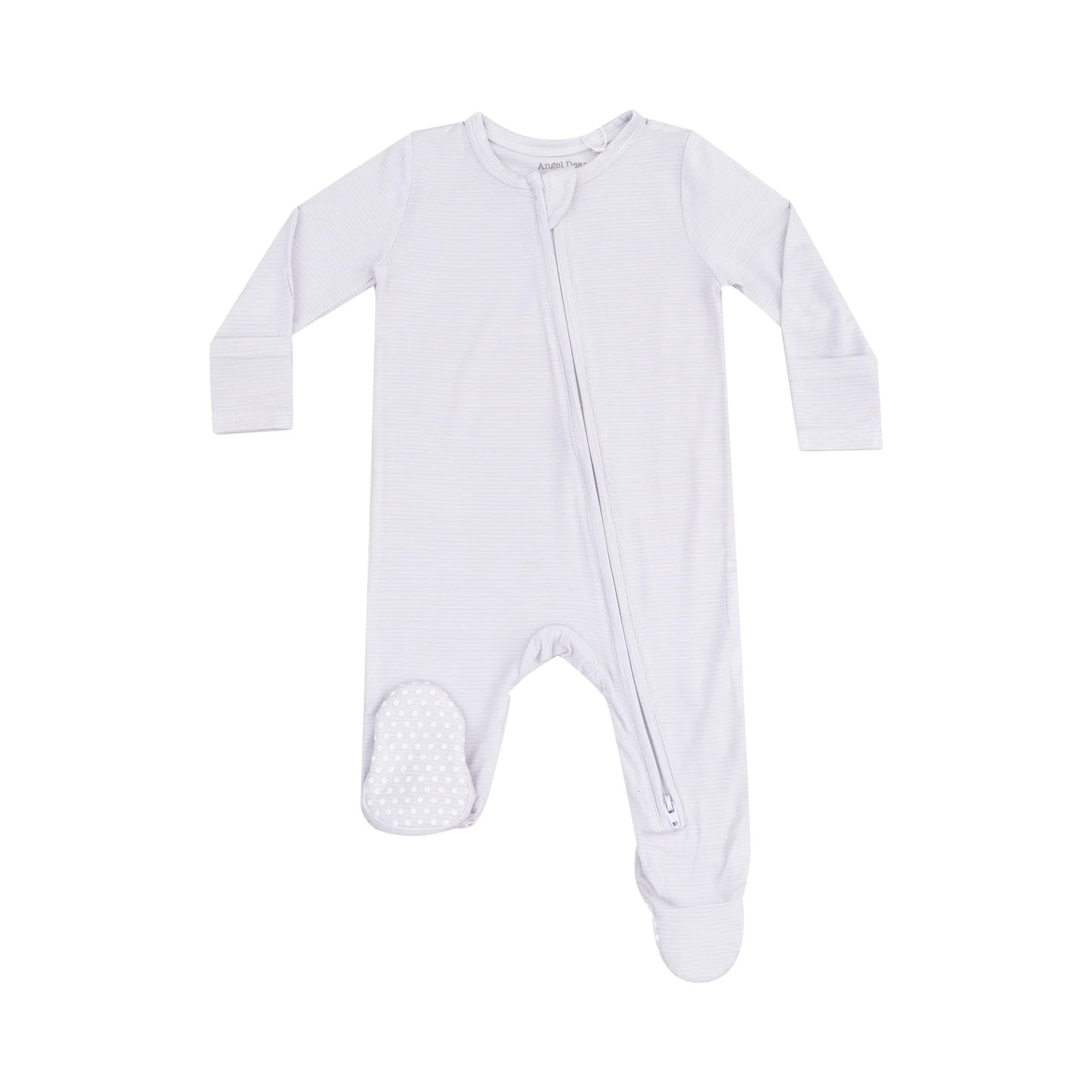 Grey Stripe Zip Footie